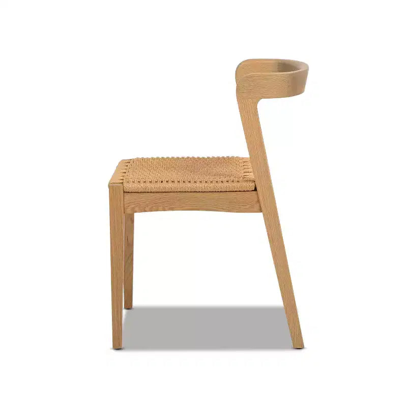 Sedia da pranzo Capri in legno di rovere con seduta intrecciata