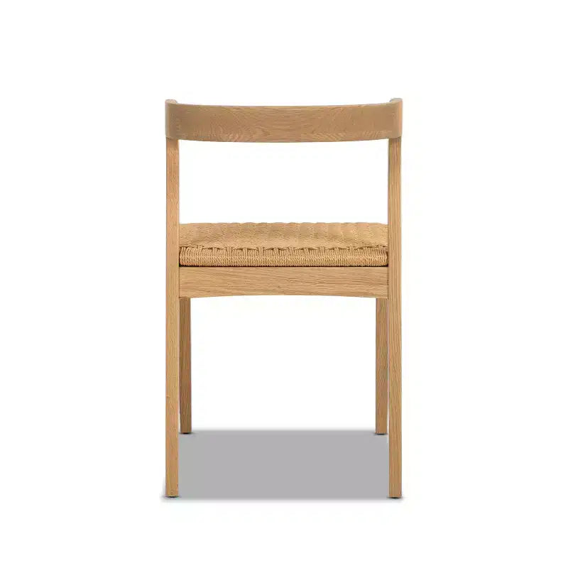 Sedia da pranzo Capri in legno di rovere con seduta intrecciata