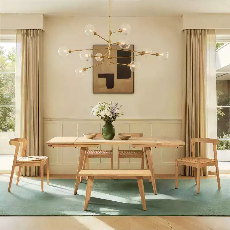 Sedia da pranzo Capri in legno di rovere con seduta intrecciata