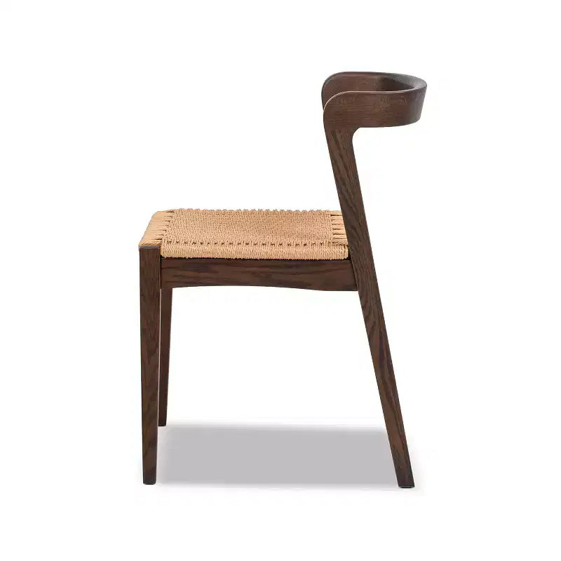 Sedia da pranzo Capri in legno di rovere con seduta intrecciata