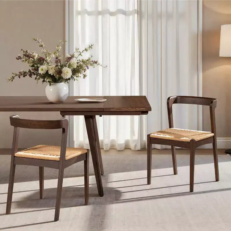 Sedia da pranzo Capri in legno di rovere con seduta intrecciata