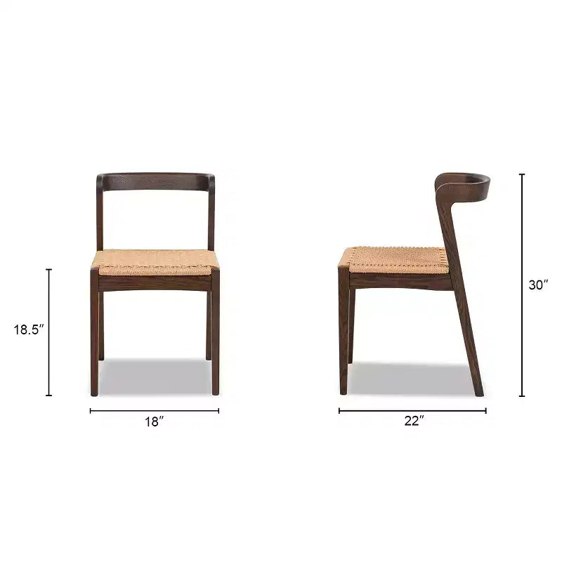 Sedia da pranzo Capri in legno di rovere con seduta intrecciata