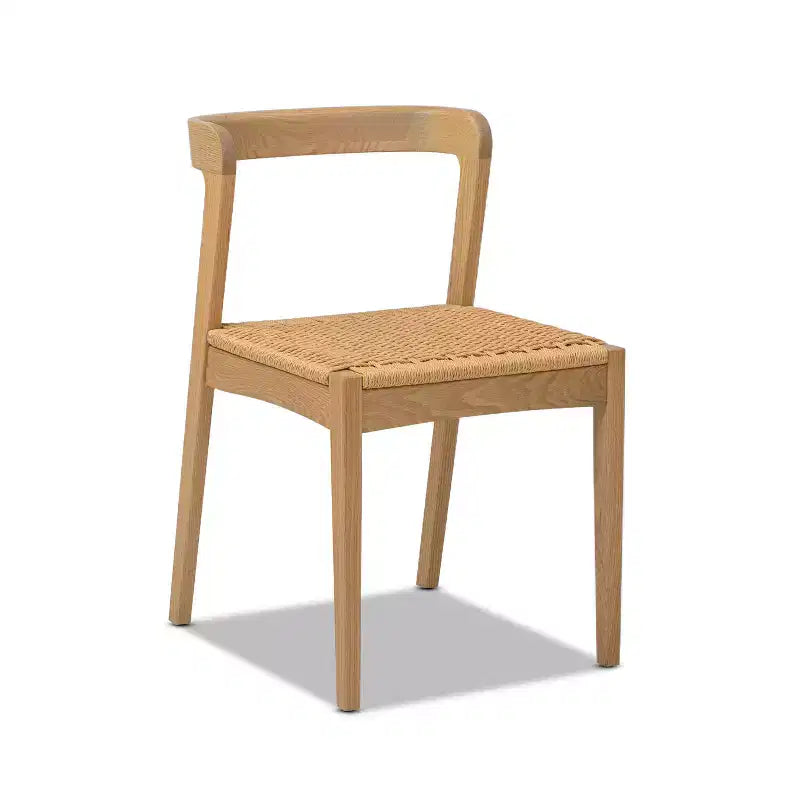 Sedia da pranzo Capri in legno di rovere con seduta intrecciata