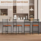 Sgabello da bar, rivestimento in similpelle, struttura in metallo, design ergonomico, comoda seduta imbottita, schienale robusto, set da due