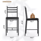 Sgabello da bar, rivestimento in similpelle, struttura in metallo, design ergonomico, comoda seduta imbottita, schienale robusto, set da due