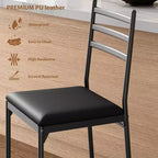 Sgabello da bar, rivestimento in similpelle, struttura in metallo, design ergonomico, comoda seduta imbottita, schienale robusto, set da due