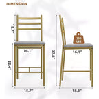 Sgabello da bar, rivestimento in similpelle, struttura in metallo, design ergonomico, comoda seduta imbottita, schienale robusto, set da due