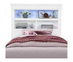 HomeStock 55,9 pollici A Letto a due piazze bianco con scaffale, in metallo
