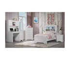 HomeStock 55,9 pollici A Letto a due piazze bianco con scaffale, in metallo