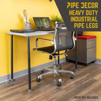 Pipe Decor gambe da tavolo con tubo a flangia rotonda da 1 pollice x 30 pollici - Confezione da 4