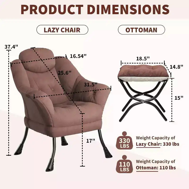 Poltrona reclinabile, sedie moderne da salotto, poltrona ergonomica da lettura con braccioli, poltrona comoda con poggiapiedi per camera da letto e ufficio