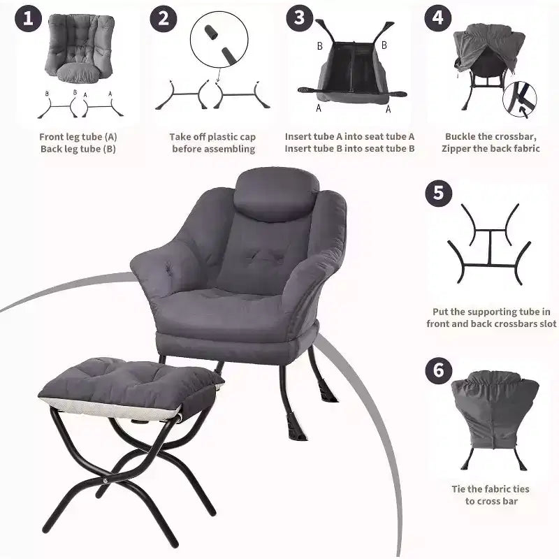 Poltrona reclinabile, sedie moderne da salotto, poltrona ergonomica da lettura con braccioli, poltrona comoda con poggiapiedi per camera da letto e ufficio