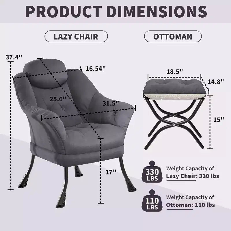 Poltrona reclinabile, sedie moderne da salotto, poltrona ergonomica da lettura con braccioli, poltrona comoda con poggiapiedi per camera da letto e ufficio