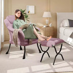 Poltrona reclinabile, sedie moderne da salotto, poltrona ergonomica da lettura con braccioli, poltrona comoda con poggiapiedi per camera da letto e ufficio