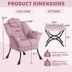 Poltrona reclinabile, sedie moderne da salotto, poltrona ergonomica da lettura con braccioli, poltrona comoda con poggiapiedi per camera da letto e ufficio