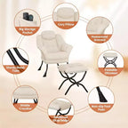 Poltrona reclinabile, sedie moderne da salotto, poltrona ergonomica da lettura con braccioli, poltrona comoda con poggiapiedi per camera da letto e ufficio