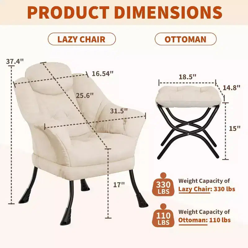 Poltrona reclinabile, sedie moderne da salotto, poltrona ergonomica da lettura con braccioli, poltrona comoda con poggiapiedi per camera da letto e ufficio