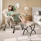 Poltrona reclinabile, sedie moderne da salotto, poltrona ergonomica da lettura con braccioli, poltrona comoda con poggiapiedi per camera da letto e ufficio