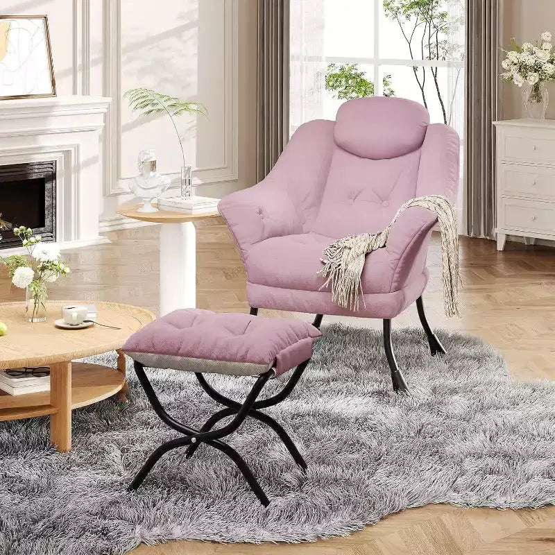 Poltrona reclinabile, sedie moderne da salotto, poltrona ergonomica da lettura con braccioli, poltrona comoda con poggiapiedi per camera da letto e ufficio