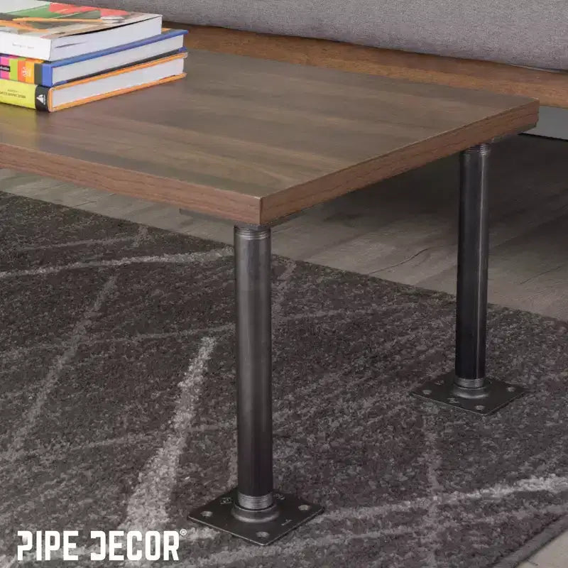 Pipe Decor da 3/4 in. x 18 in., Gambe per Tavolo con Flangia Quadrata - Confezione da 4