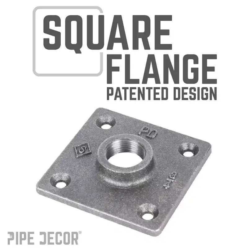 Pipe Decor da 3/4 in. x 18 in., Gambe per Tavolo con Flangia Quadrata - Confezione da 4