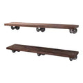RESTORE Trail Brown 36 in. Shelves with L-Shaped Brackets by Pipe Decor