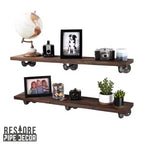 Mensole RESTORE Trail Brown da 91 cm con staffe a L di Pipe Decor