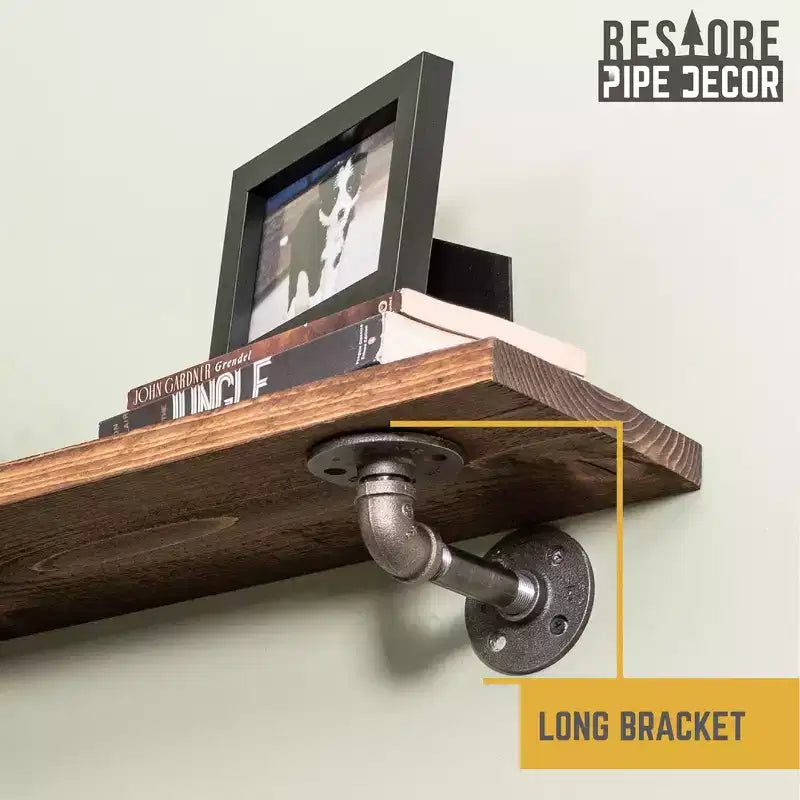 Mensole RESTORE Trail Brown da 91 cm con staffe a L di Pipe Decor