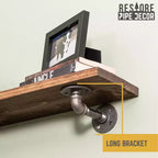Mensole RESTORE Trail Brown da 91 cm con staffe a L di Pipe Decor