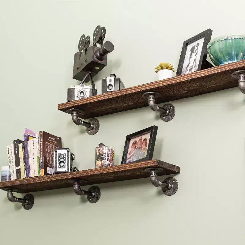 Mensole RESTORE Trail Brown da 91 cm con staffe a L di Pipe Decor
