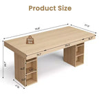 Grande Isola Cucina con Contenitore su Entrambi i Lati per 4-6 Persone, Tavolo da Cucina a Isola con Ampio Piano d'Appoggio, Tavolo a Isola per Cucina, Sala da Pranzo