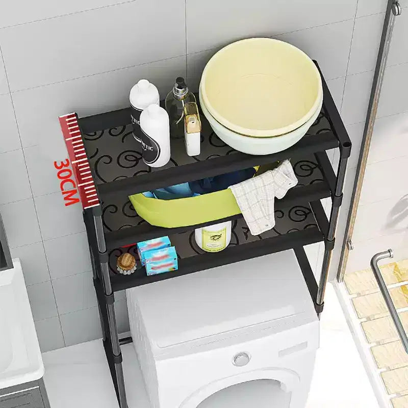 Mobile Salvaspazio sopra il WC, Mensola a 3 Livelli in Metallo per Bagno