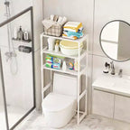 Mobile Salvaspazio sopra il WC, Mensola a 3 Livelli in Metallo per Bagno