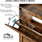 Mobile scarpiera a 2 cassetti TruAIR - Organizzatore per ingresso in rattan stile rustico per 20 paia (indipendente, montaggio senza attrezzi)