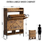 Mobile scarpiera a 2 cassetti TruAIR - Organizzatore per ingresso in rattan stile rustico per 20 paia (indipendente, montaggio senza attrezzi)