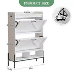 Mobile scarpiera a 2 cassetti TruAIR - Organizzatore per ingresso in rattan stile rustico per 20 paia (indipendente, montaggio senza attrezzi)
