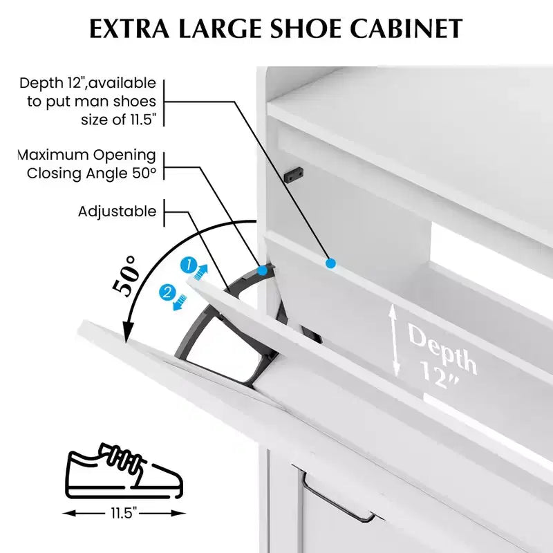 Mobile scarpiera a 2 cassetti TruAIR - Organizzatore per ingresso in rattan stile rustico per 20 paia (indipendente, montaggio senza attrezzi)