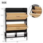 Mobile scarpiera a 2 cassetti TruAIR - Organizzatore per ingresso in rattan stile rustico per 20 paia (indipendente, montaggio senza attrezzi)
