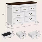 Comò 47" largo a 9 cassetti – Cassettiera stile rustico per camera da letto e soggiorno