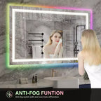 Specchio da bagno, specchio da trucco anti-appannamento con luci che cambiano colore