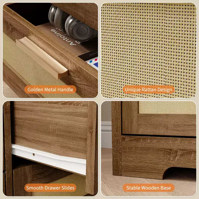 Cassettiera COZONY a 12 cassetti, comò moderno largo 160 cm con maniglie in legno, contenitore per camera da letto e mobile porta TV per soggiorno, corridoio