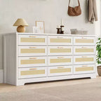 Cassettiera COZONY a 12 cassetti, comò moderno largo 160 cm con maniglie in legno, contenitore per camera da letto e mobile porta TV per soggiorno, corridoio