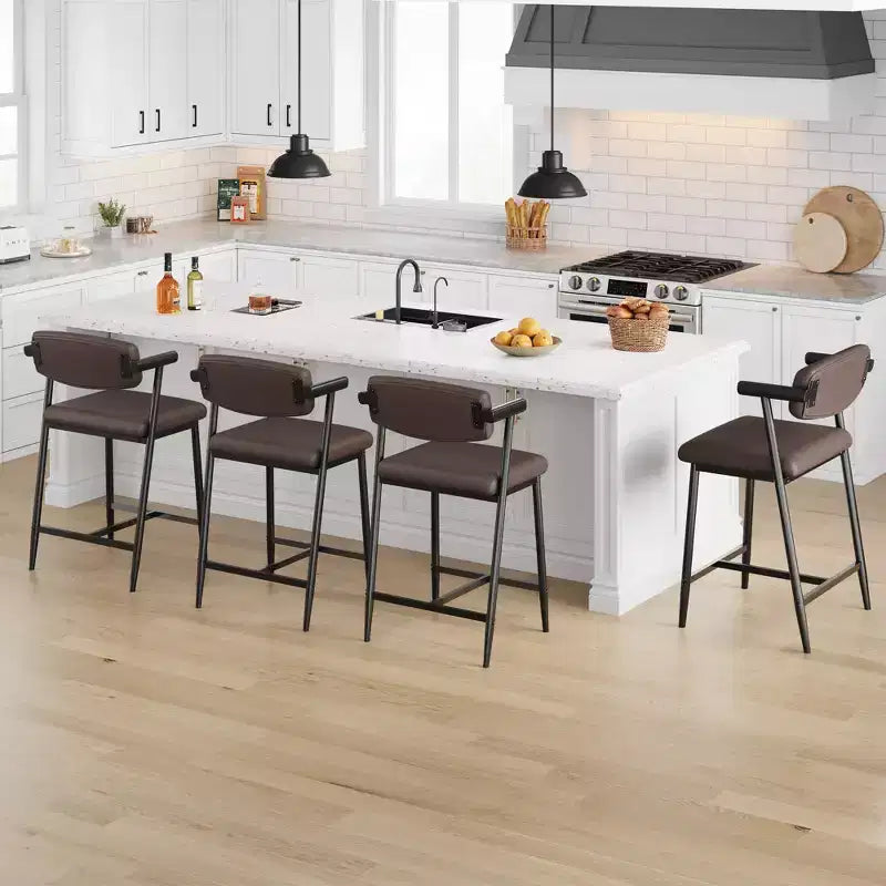 Sgabelli da bar TruAIR 26, set da 2 - Sgabelli da bancone moderni imbottiti con braccioli e schienale per isola cucina