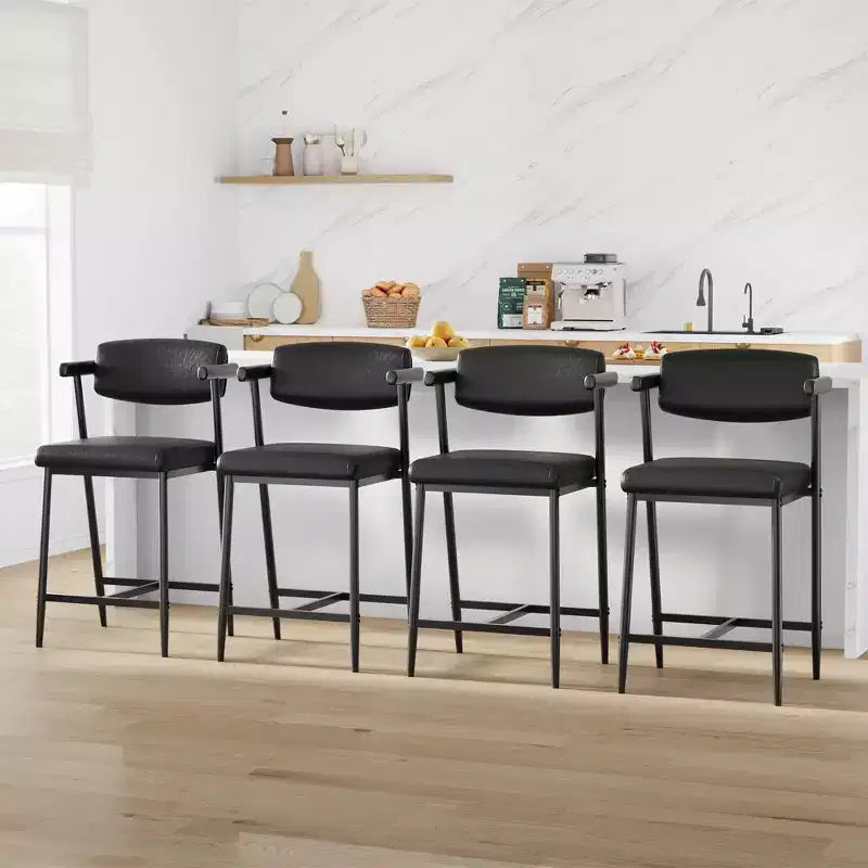 Sgabelli da bar TruAIR 26, set da 2 - Sgabelli da bancone moderni imbottiti con braccioli e schienale per isola cucina