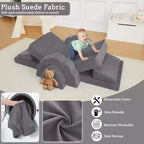 Divano Gioco Modulare per Bambini a 11 Pezzi, Divano Sezionale per Bambini, Divano in Schiuma Convertibile per Sala Giochi e Camera da Letto