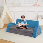 Divano Gioco Modulare per Bambini a 11 Pezzi, Divano Sezionale per Bambini, Divano in Schiuma Convertibile per Sala Giochi e Camera da Letto
