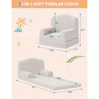 Divano pieghevole 2 in 1 per bambini GustoWave, comoda poltrona per bambini, divano convertibile in lettino, mobili per bambini per la sala giochi