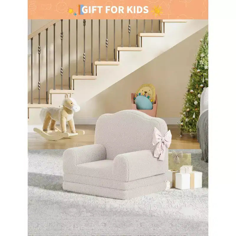 Divano pieghevole 2 in 1 per bambini GustoWave, comoda poltrona per bambini, divano convertibile in lettino, mobili per bambini per la sala giochi
