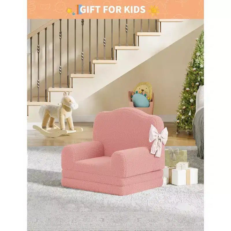 Divano pieghevole 2 in 1 per bambini GustoWave, comoda poltrona per bambini, divano convertibile in lettino, mobili per bambini per la sala giochi