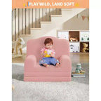 Divano pieghevole 2 in 1 per bambini GustoWave, comoda poltrona per bambini, divano convertibile in lettino, mobili per bambini per la sala giochi